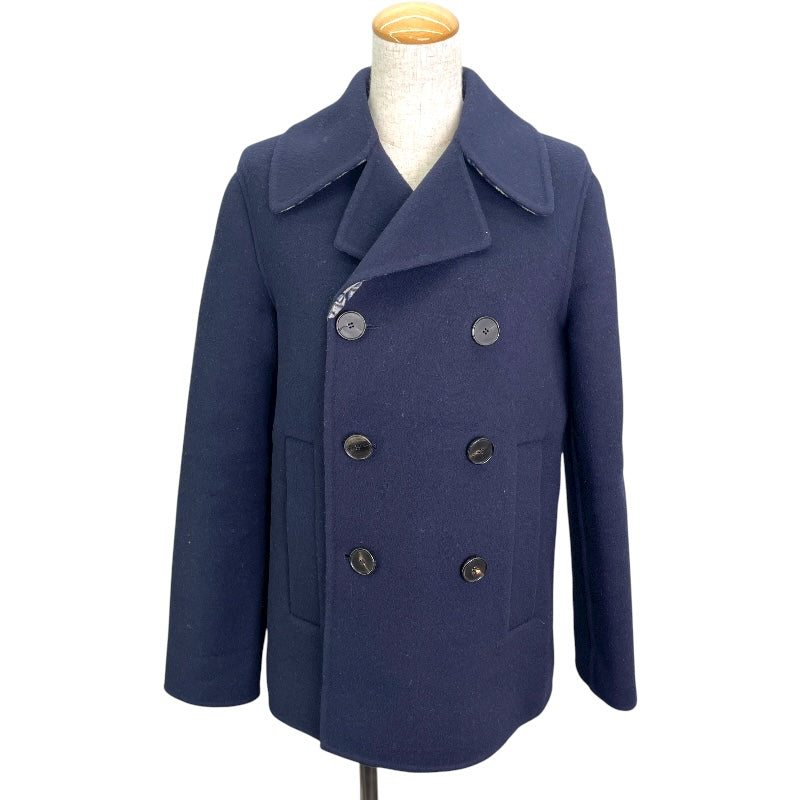 クリスチャン・ディオール Christian Dior オブリークダブルフェイスPコート 110C08A1375 ネイビー ウール レディース ピーコート