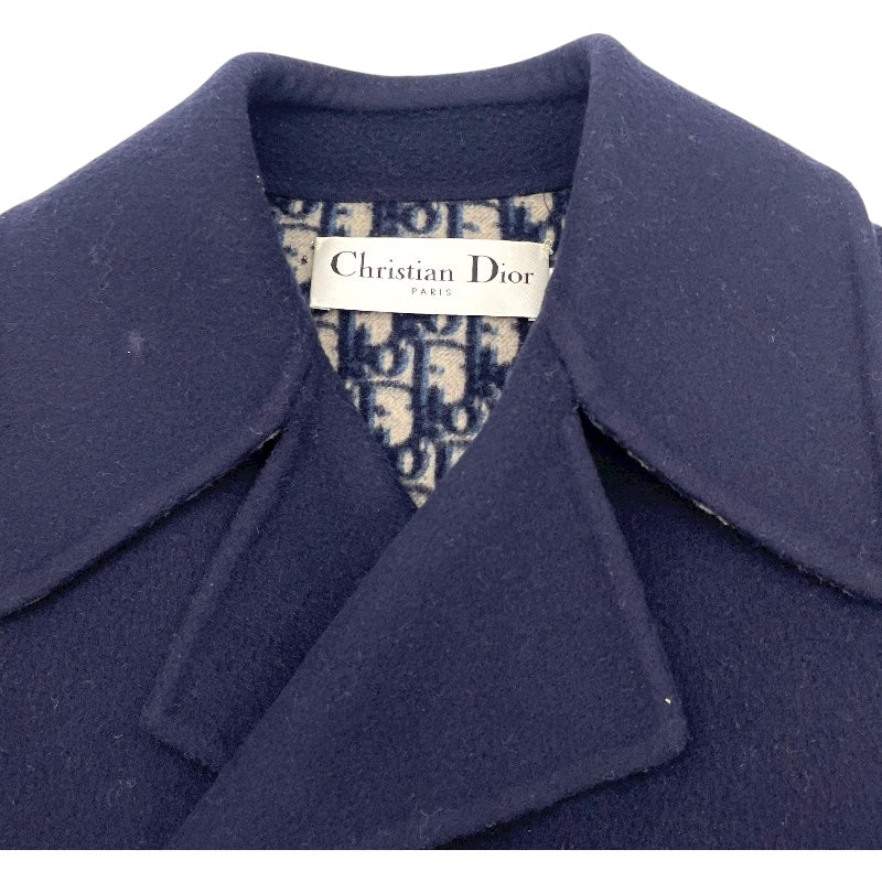 クリスチャン・ディオール Christian Dior オブリークダブルフェイスPコート 110C08A1375 ネイビー ウール レディース ピーコート