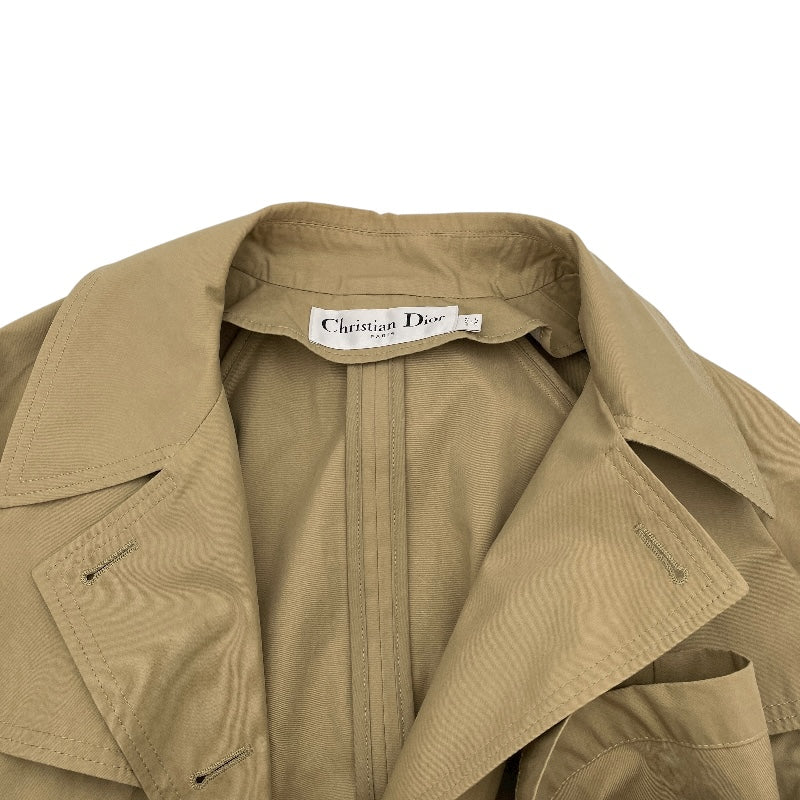 クリスチャン・ディオール Christian Dior BEE刺繍ロングトレンチコート 841M55A3332 ベージュ コットン レディース トレンチコート