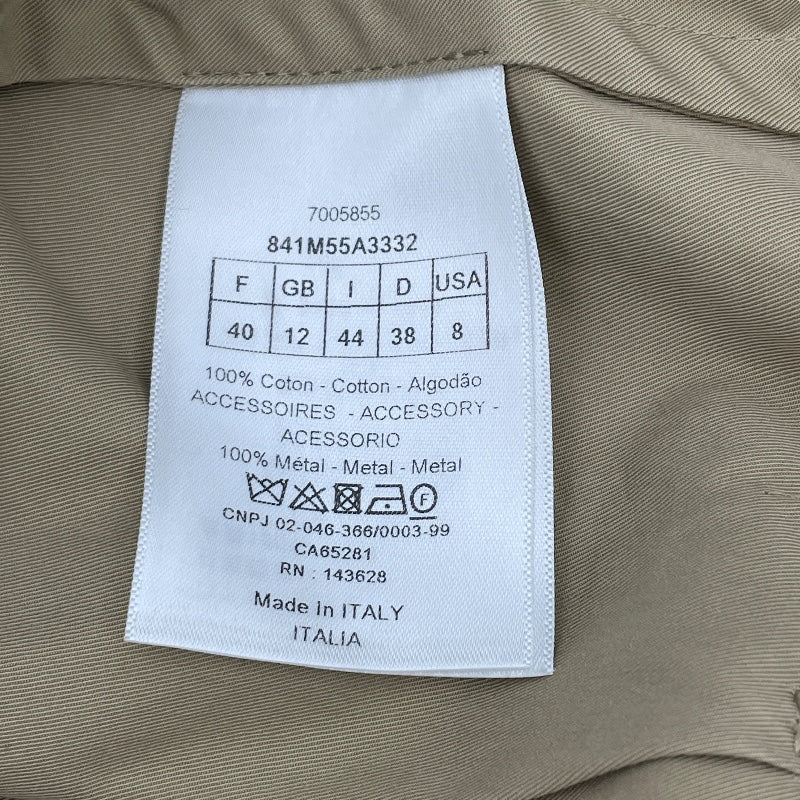 クリスチャン・ディオール Christian Dior BEE刺繍ロングトレンチコート 841M55A3332 ベージュ コットン レディース トレンチコート