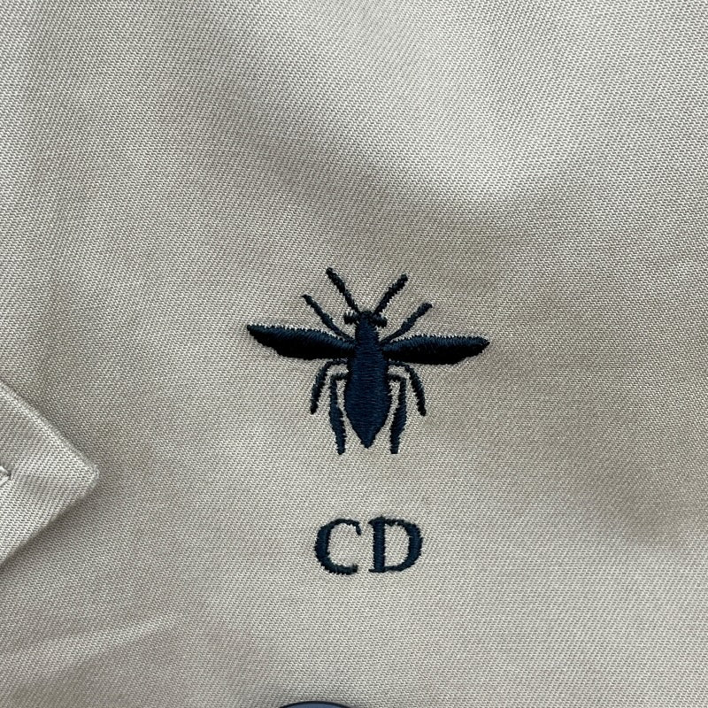 クリスチャン・ディオール Christian Dior BEE刺繍ロングトレンチコート 841M55A3332 ベージュ コットン レディース トレンチコート