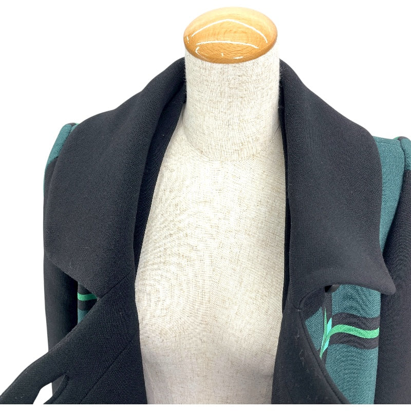 プラダ PRADA チェックウールロングコート P6646 グリーン ウール レディース その他アウター