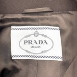 プラダ PRADA チェックウールロングコート P6646 グリーン ウール レディース その他アウター