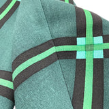 プラダ PRADA チェックウールロングコート P6646 グリーン ウール レディース その他アウター