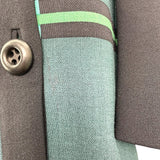 プラダ PRADA チェックウールロングコート P6646 グリーン ウール レディース その他アウター