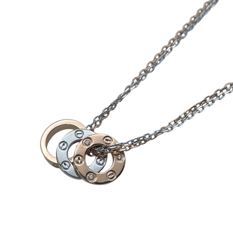 カルティエ Cartier ラブスリーフープネックレス ゴールドxピンクゴールド 750 ジュエリー