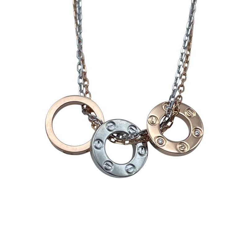 カルティエ Cartier ラブスリーフープネックレス ゴールドxピンクゴールド 750 ジュエリー