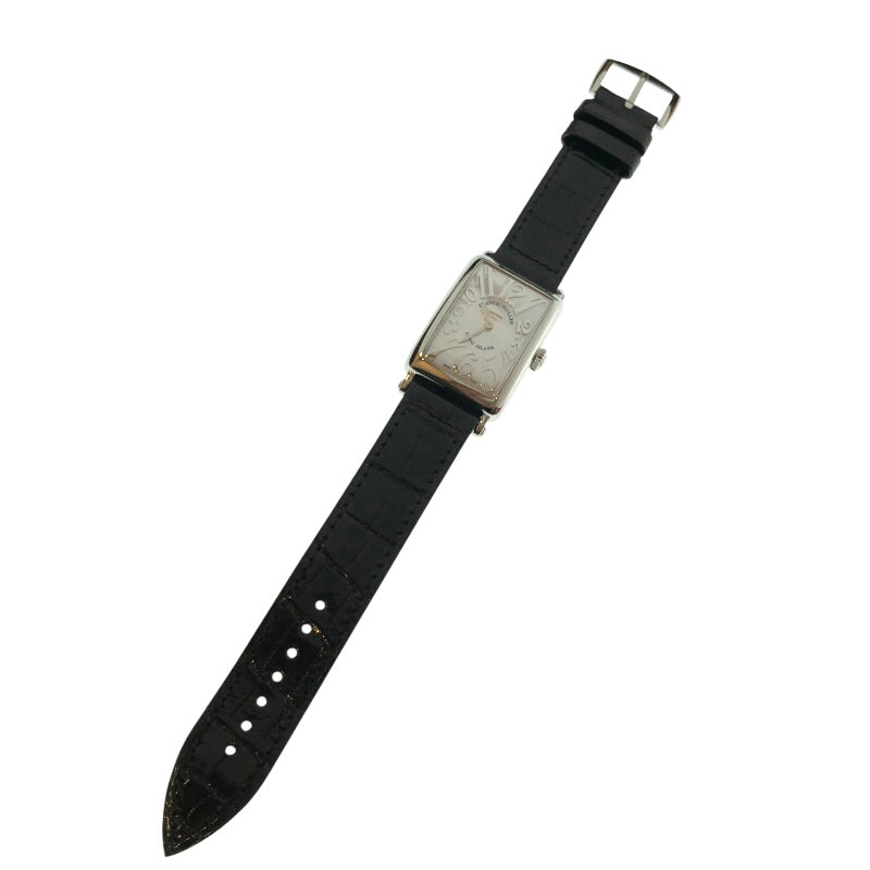 フランク・ミュラー FRANCK MULLER ﾛﾝｸﾞｱｲﾗﾝﾄﾞ ﾚﾘｰﾌ ﾎﾜｲﾄｼｪﾙ 902QZRELMOPP SS/純正ベルト レディース 腕時計