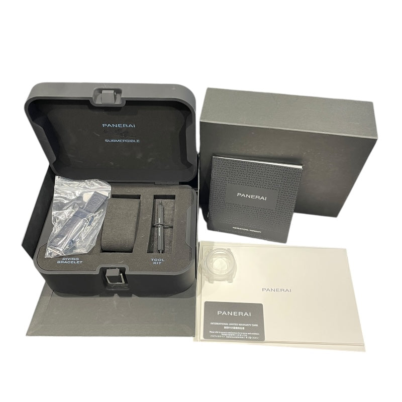 パネライ PANERAI サブマーシブル　クアランタ　クアトロルナ・ロッサ PAM01391 ブルー SS/ラバーベルト メンズ 腕時計