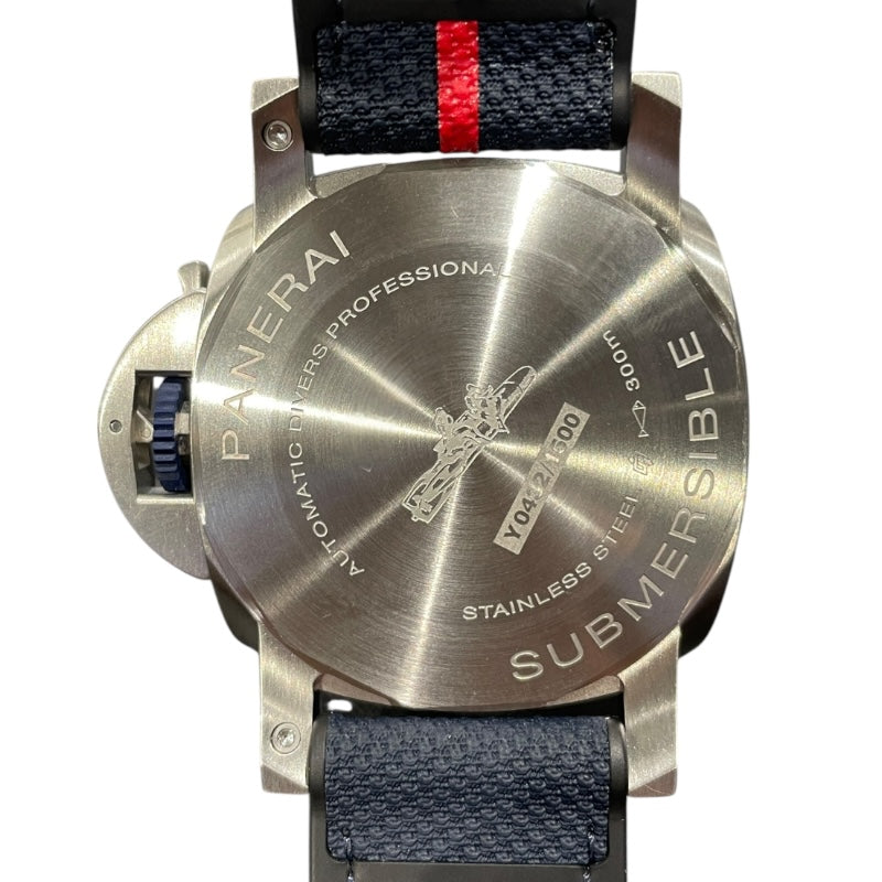 パネライ PANERAI サブマーシブル　クアランタ　クアトロルナ・ロッサ PAM01391 ブルー SS/ラバーベルト メンズ 腕時計