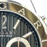 ブルガリ BVLGARI ディアゴノ カリブロ303 クロノグラフ DG42BSLDCH シルバー/ブラック SS 自動巻き メンズ 腕時計