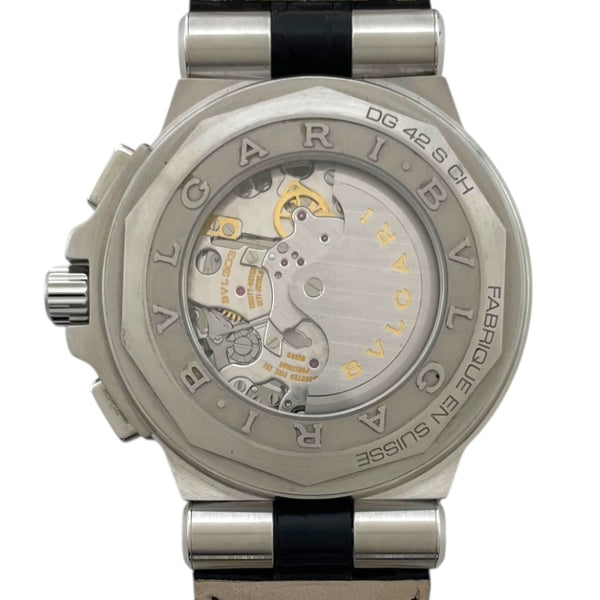 ブルガリ BVLGARI ディアゴノ カリブロ303 クロノグラフ DG42BSLDCH シルバー/ブラック SS 自動巻き メンズ 腕時計