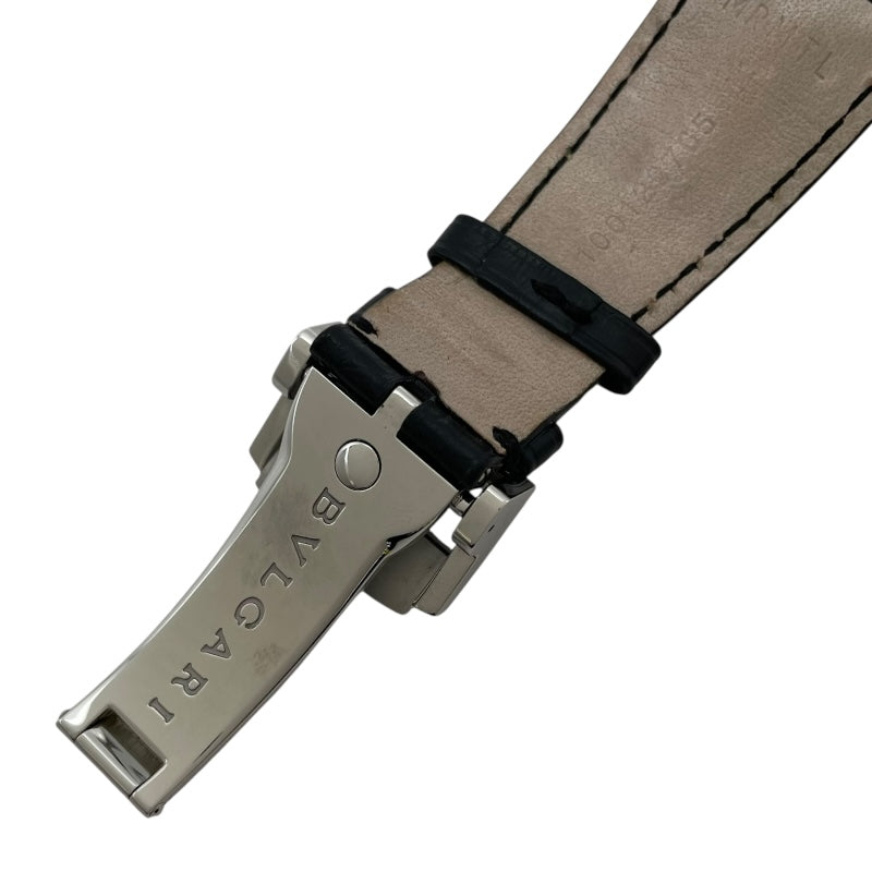 ブルガリ BVLGARI ディアゴノ カリブロ303 クロノグラフ DG42BSLDCH シルバー/ブラック SS 自動巻き メンズ 腕時計