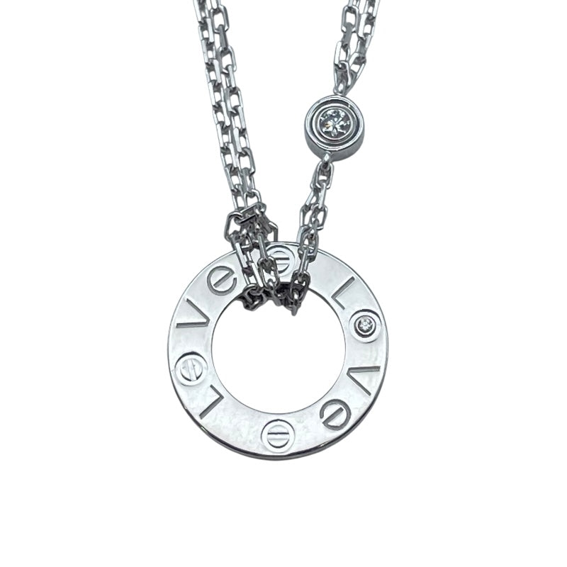 カルティエ Cartier ラブサークルネックレス2PD ホワイトゴールド 750 ダイヤモンド ジュエリー