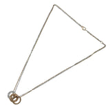 カルティエ Cartier ラブスリーフープネックレス ピンクゴールドxホワイトゴールド Au750 ダイヤモンド ジュエリー