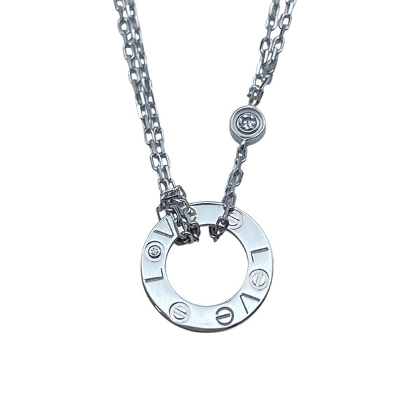 カルティエ Cartier ラブサークルネックレス2PD ホワイトゴールド Au750 ダイヤモンド ジュエリー