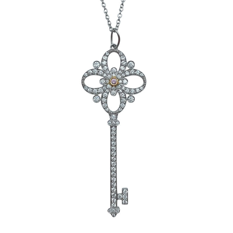 ティファニー TIFFANY＆CO ピクトリアキーネックレス ホワイトゴールドxプラチナ Pt950/Au750 ジュエリー