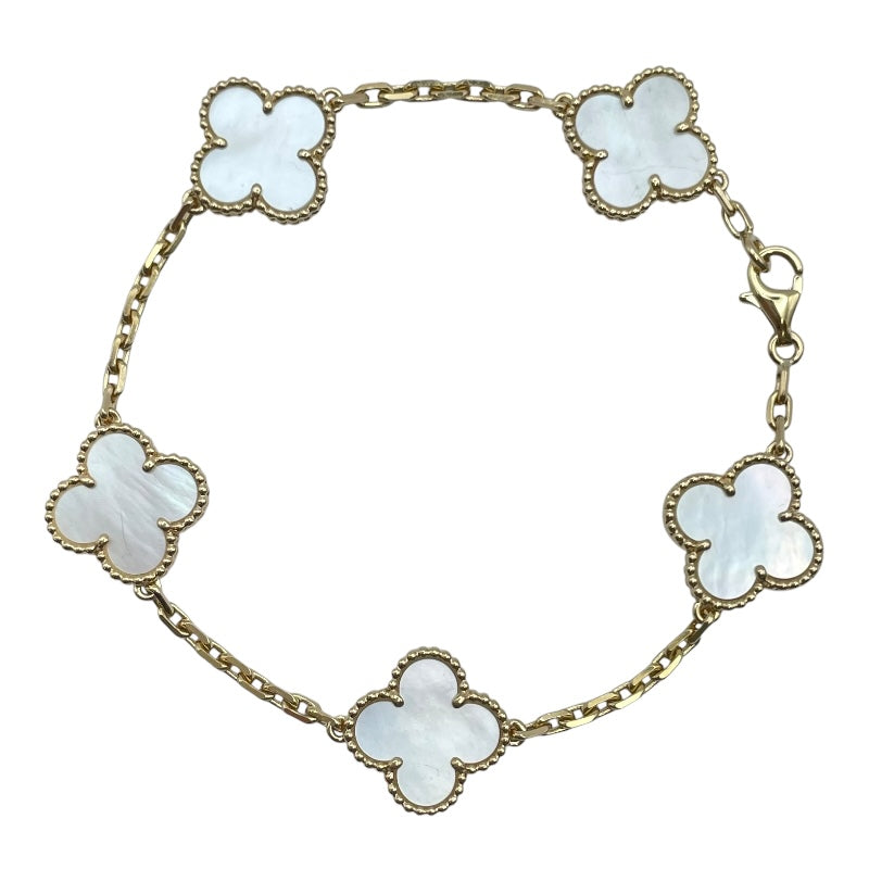 ヴァンクリーフ＆アーペル Van Cleef & Arpels ヴィンテージアルハンブラ5Pブレス ゴールド Au750 マザー オブ パール ジュエリー