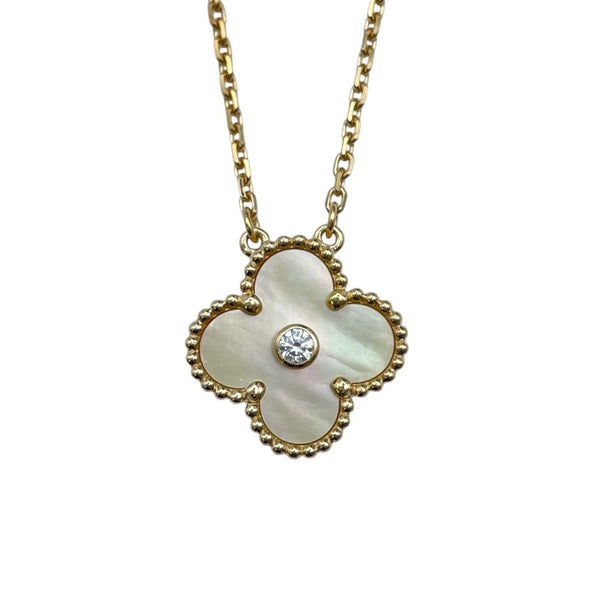 ヴァンクリーフ＆アーペル Van Cleef & Arpels ヴィンテージアルハンブラネックレス ゴールド Au750 コールドシェル ジュエリー