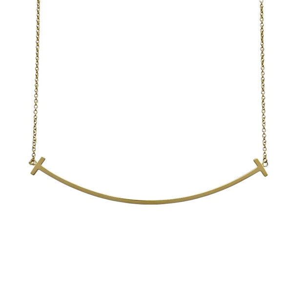 ティファニー TIFFANY＆CO Tスマイルネックレスラージ ゴールド Au750 ジュエリー