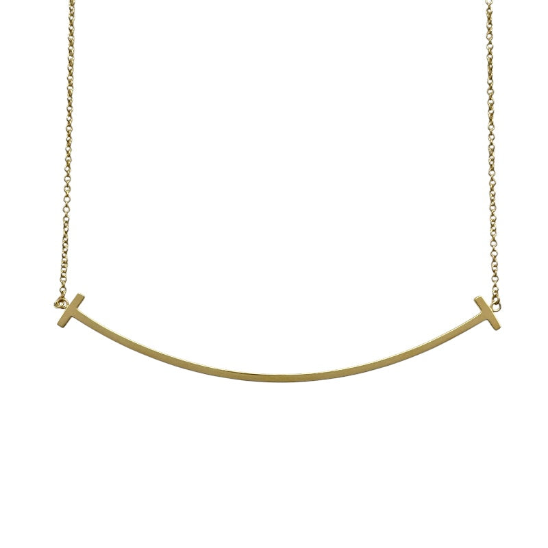 ティファニー TIFFANY＆CO Tスマイルネックレスラージ ゴールド Au750 ジュエリー