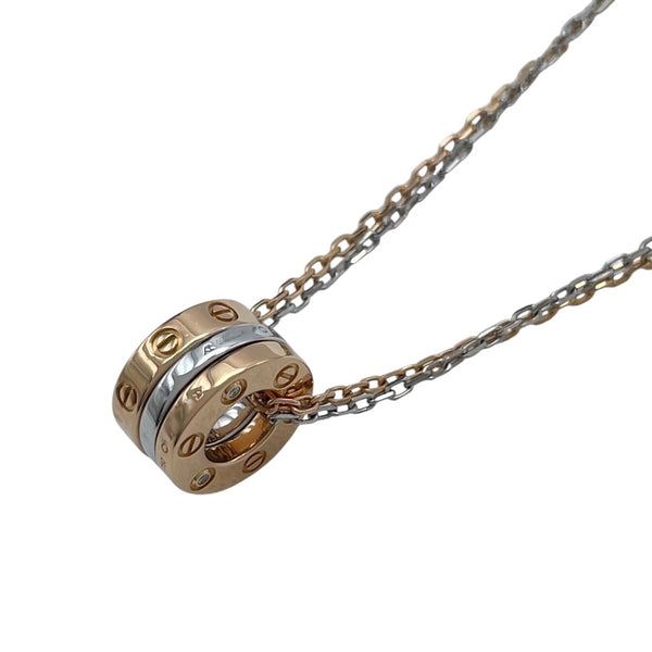 カルティエ Cartier ラブスリーフープネックレス ホワイトゴールドxピンクゴールド 750 ダイヤモンド ジュエリー