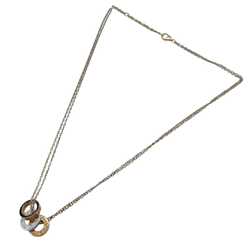 カルティエ Cartier ラブスリーフープネックレス ホワイトゴールドxピンクゴールド 750 ダイヤモンド ジュエリー