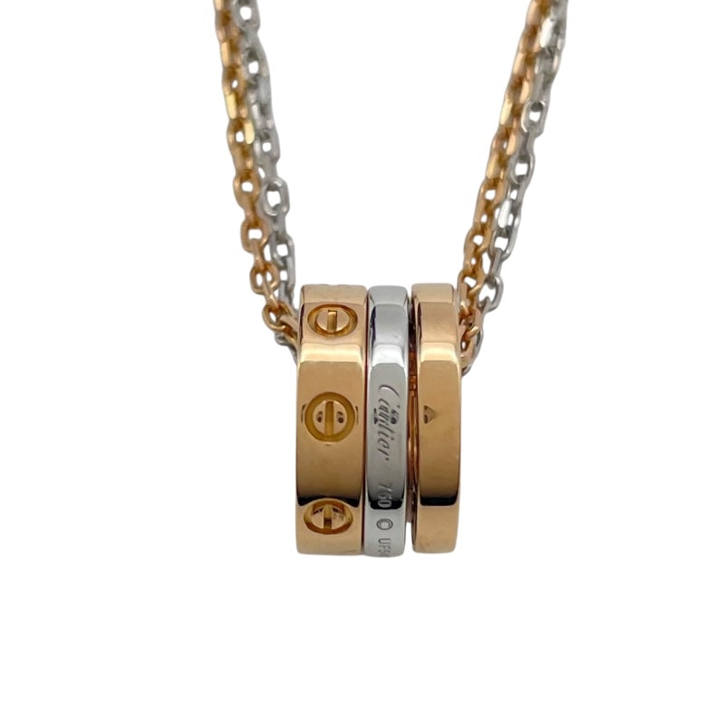 カルティエ Cartier ラブスリーフープネックレス ホワイトゴールドxピンクゴールド 750 ダイヤモンド ジュエリー