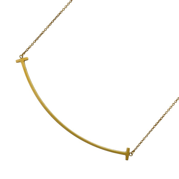 ティファニー TIFFANY＆CO Tスマイルネックレスラージ ゴールド Au750 ジュエリー