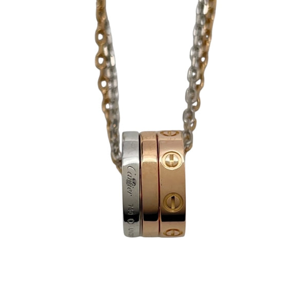 カルティエ Cartier ラブスリーフープネックレス ピンクゴールドxホワイトゴールド 750 ダイヤモンド ジュエリー