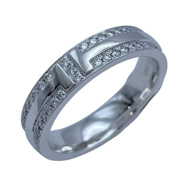 ティファニー TIFFANY＆CO Tナローリング ホワイトゴールド Au750 ジュエリー