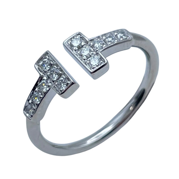 ティファニー TIFFANY＆CO Tワイヤーダイヤリング ホワイトゴールド Au750 ジュエリー