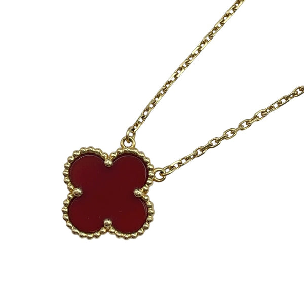ヴァンクリーフ＆アーペル Van Cleef & Arpels ヴィンテージアルハンブラネックレス ゴールド Au750 カーネリアン ジュエリー