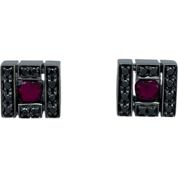 ダミアーニ DAMIANI ベルエポックスクエアピアス ホワイトゴールド 750 ブラックダイヤモンド ジュエリー