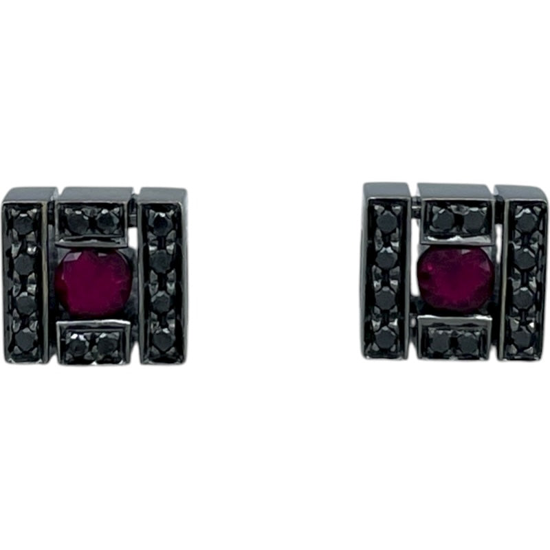 ダミアーニ DAMIANI ベルエポックスクエアピアス ホワイトゴールド 750 ブラックダイヤモンド ジュエリー