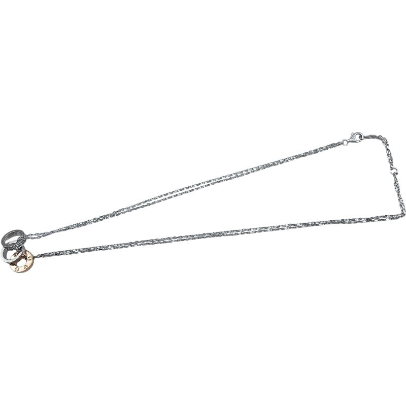 カルティエ Cartier ラブスリーフープネックレス ホワイトゴールドxピンクゴールド 750 ダイヤモンド ジュエリー