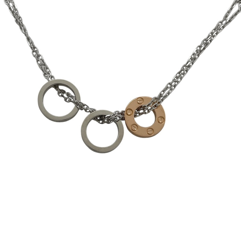 カルティエ Cartier ラブスリーフープネックレス ホワイトゴールドxピンクゴールド 750 ダイヤモンド ジュエリー