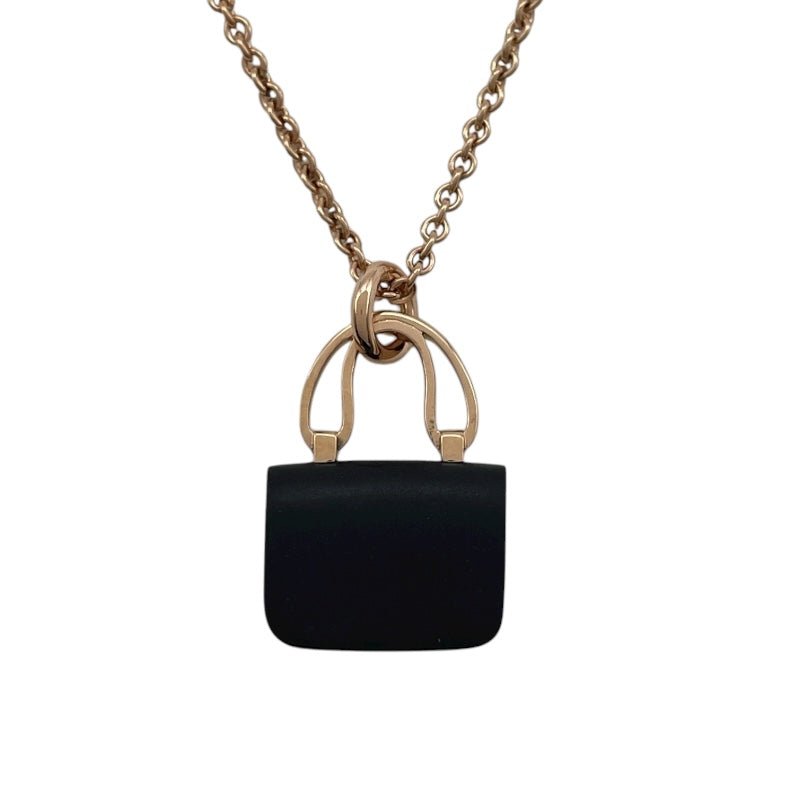 エルメス HERMES コンスタンスネックレス ピンクゴールド Au750 ブラックジェイド ジュエリー