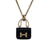 エルメス HERMES コンスタンスネックレス ピンクゴールド Au750 ブラックジェイド ジュエリー