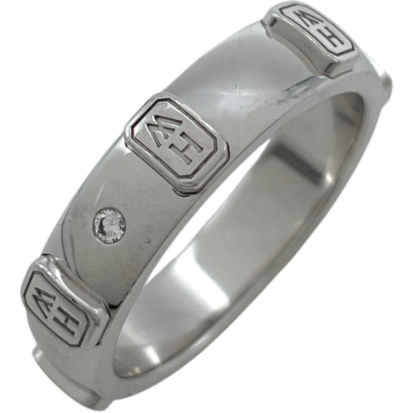 ハリーウィンストン HARRY WINSTON HWロゴバンドリング ホワイトゴールド Au750 ダイヤモンド ジュエリー