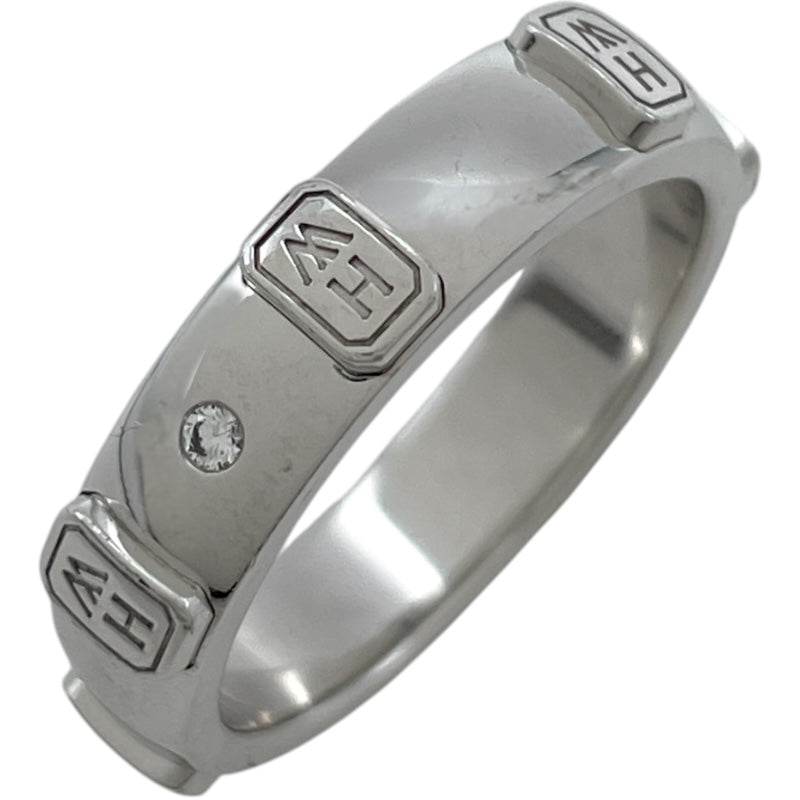 ハリーウィンストン HARRY WINSTON HWロゴバンドリング ホワイトゴールド Au750 ダイヤモンド ジュエリー