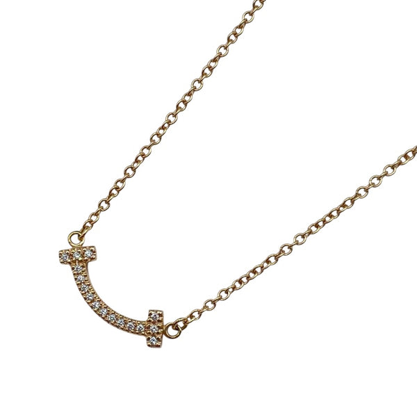 ティファニー TIFFANY＆CO Tスマイルネックレスミニ ピンクゴールド
