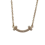 ティファニー TIFFANY＆CO Tスマイルネックレスミニ ピンクゴールド Au750 ジュエリー