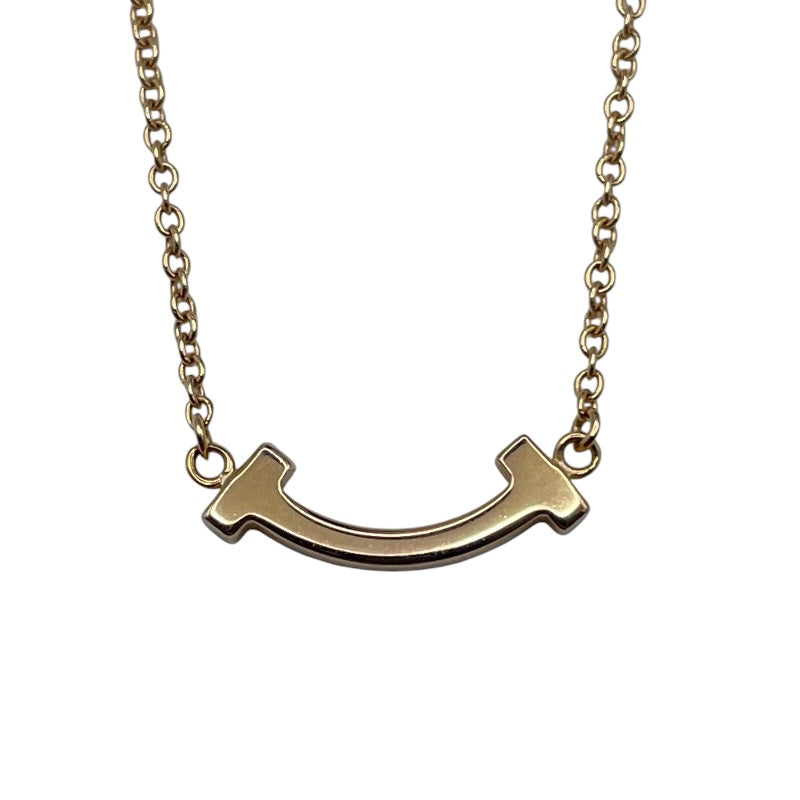 ティファニー TIFFANY＆CO Tスマイルネックレスミニ ピンクゴールド Au750 ジュエリー