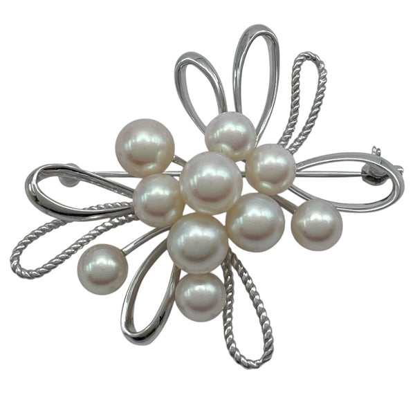 ミキモト MIKIMOTO ブローチ ホワイトゴールド K14WG ジュエリー
