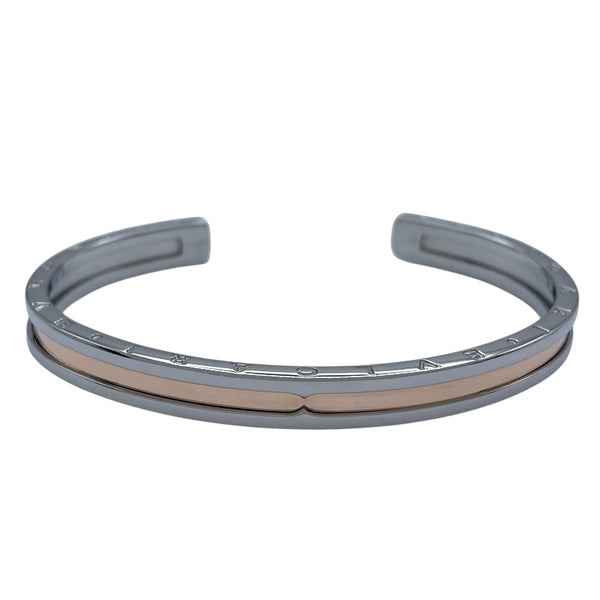 ブルガリ BVLGARI ビーゼロワンオープンブレスSM ピンクゴールドxステンレススチール K18SS ジュエリー