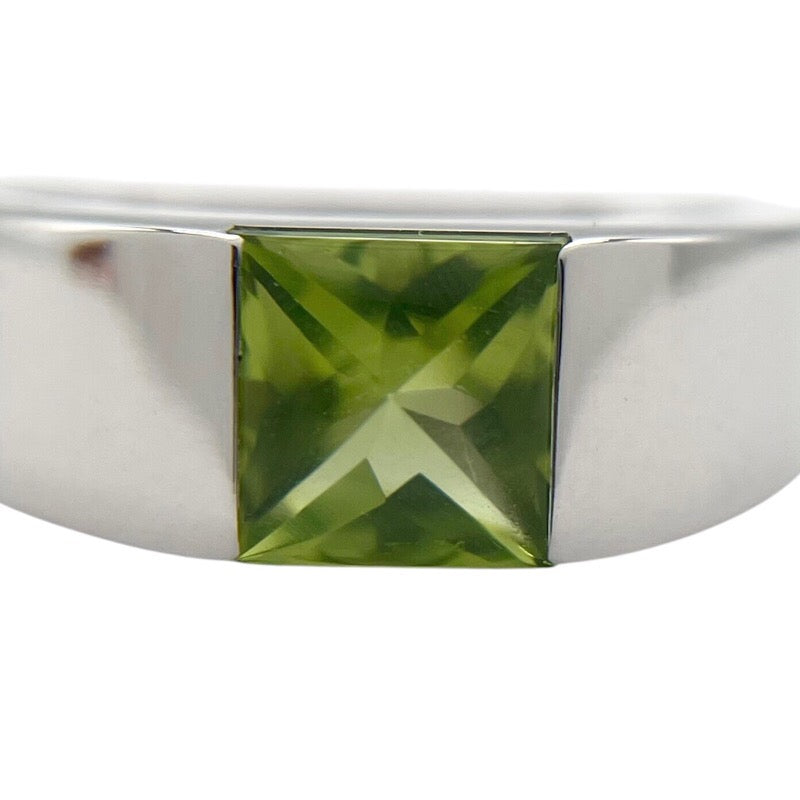 カルティエ Cartier タンクリング #50(10号) K18WG ペリドット ジュエリー