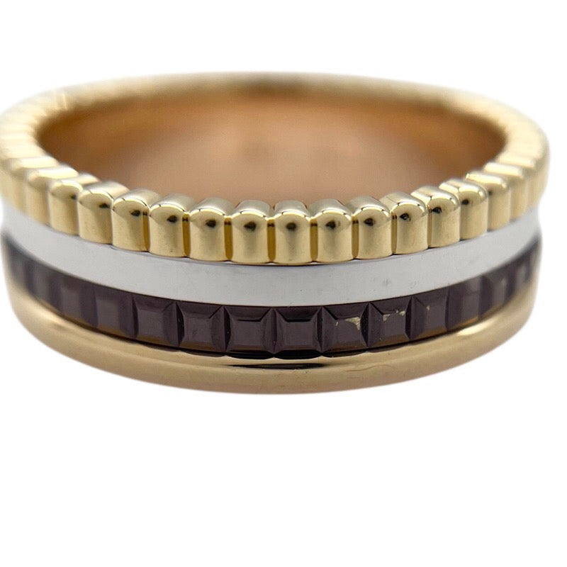 ブシュロン BOUCHERON キャトル クラシック リング スモール #54(約14号) K18YG×K18WG×K18PG×ブラウンPVD ジュエリー