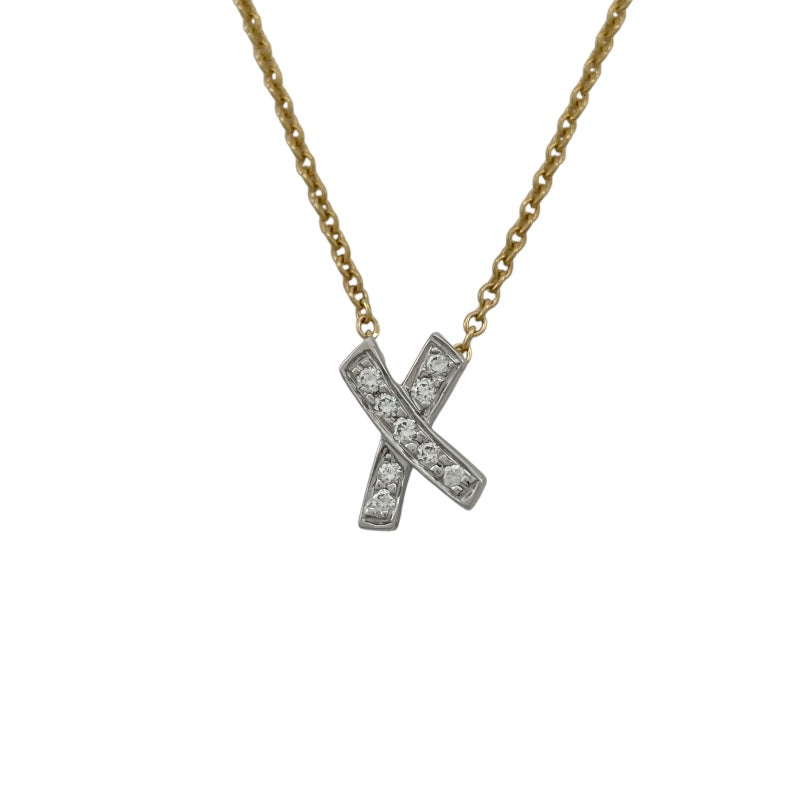 ティファニー TIFFANY＆CO キスネックレス イエローゴールド プラチナ Au750/Pt950 ダイヤモンド　 ジュエリー