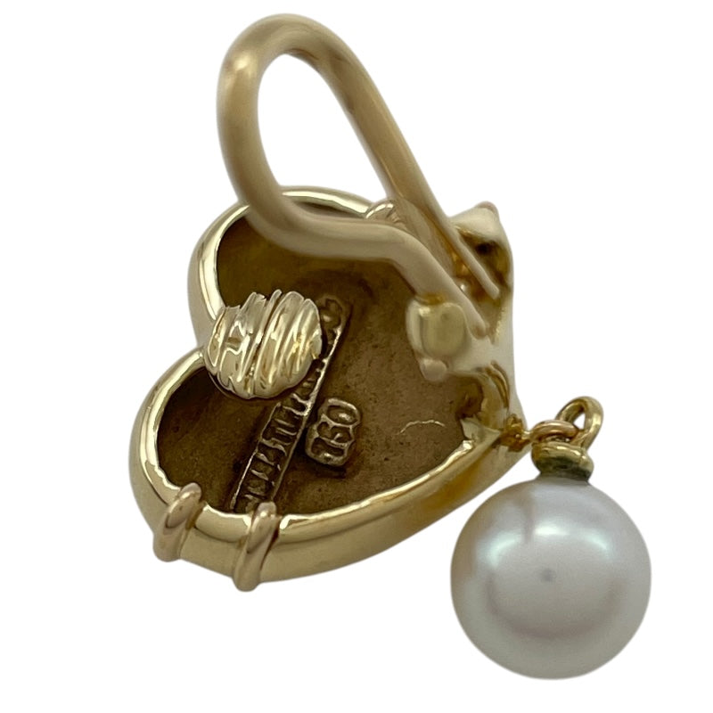 ティファニー TIFFANY＆CO ハート＆アローイヤリング イエローゴールド 750 パール ジュエリー